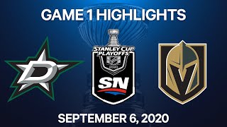 NHL Highlights  3rd Round Game 1 Stars vs Golden Knights – Sep 6 2020 [upl. by Janeen]