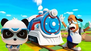 Super Rescue Team On The Railroad  Super Panda Cartoon  Super Train  Kids Song  BabyBus [upl. by Kovacs107]