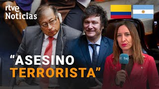 COLOMBIA PETRO responde a los INSULTOS de MILEI expulsando a los DIPLOMÁTICOS ARGENTINOS  RTVE [upl. by Ahsiekahs689]