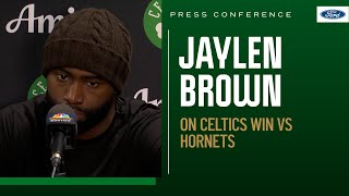 POSTGAME PRESS CONFERENCE Jaylen Brown reacts to Grant Williams cheap shot on Jayson Tatum [upl. by Filler]