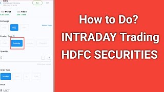 HDFC Securities App में Intraday Trading कैसे करें [upl. by Dowski]