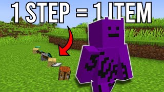 Minecraft but every step costs 1 item [upl. by Sadnak]