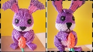 conejo de origami 3d  tutorial de origami 3d  3d origami rabbit [upl. by Acyre]