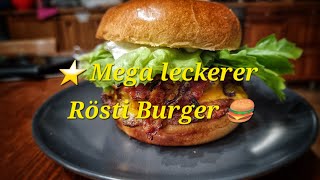 ⭐Mega leckerer Rösti Burger 🍔 [upl. by Brozak]