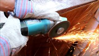 Makita Angle Grinder in Action Cutting Stainless Steel Rod [upl. by Annis358]