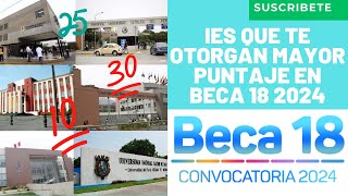 🔥IES Elegibles De BECA 18 2024 Que Te Dan Mayor Puntaje😎 Universidades Institutos EESP Y EEST💪 [upl. by Lirrad]