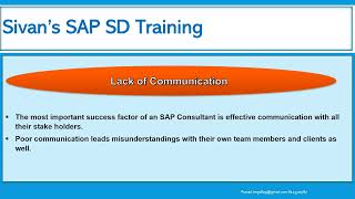 Most Important points all SAP Consultants must avoid as a Beginner  Sivans SAP SD Training [upl. by Rehotsirk]