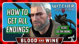 Witcher 3 🌟 BLOOD AND WINE ► How To Get All ENDINGS  Secret Zoltan Ending in the End of the Video [upl. by Ellenehc228]