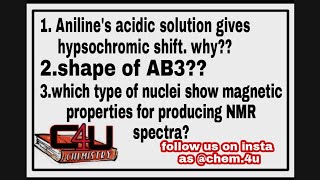 Anilines acidic solution gives hypsochromic shift shape of AB3 molecule [upl. by Aitsirk]