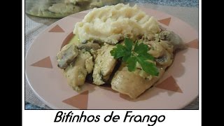 Bifinhos de Frango com Natas e Cogumelos [upl. by Iral49]