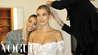 Inside Hailey Bieber’s Wedding Dress Fitting  Vogue [upl. by Zurc127]