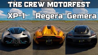 The Crew Motorfest  Hyperion XP1 Warp Drive vs Koenigsegg Regera vs Koenigsegg Gemera  Drag Race [upl. by Aihcila]