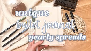 UNIQUE BULLET JOURNAL SPREAD IDEAS  8 New Yearly Spread Ideas  2023 Bullet Journal Ideas [upl. by Harriman]