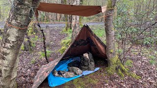 Hungarian Zeltbahn poncho shelter half in the rain [upl. by Magna]