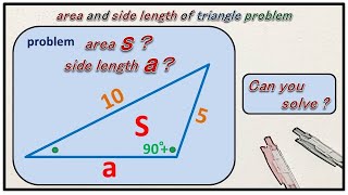 mathematics area and side length of triangle problem [upl. by Yeffej364]