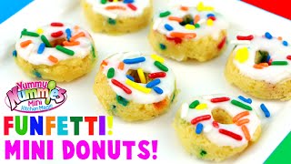 Yummy Nummies HACK How to Make Funfetti Sprinkle Mini Donuts from the Donut Delights Maker [upl. by Franciska]