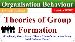 Theory of Group Formation Propinquity theory balance exchange homans interaction theory OB [upl. by Truk467]