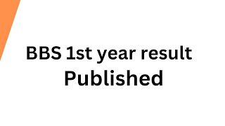 BBS 1st year result published [upl. by Susy]