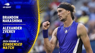 Brandon Nakashima vs Alexander Zverev Condensed Match  2024 US Open Round 4 [upl. by Roskes]