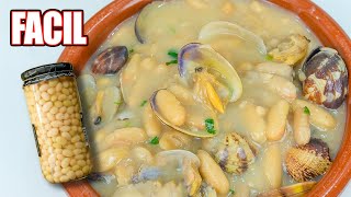 ✅Receta ALUBIAS de BOTE con ALMEJAS CONGELADAS ▶ FACIL y BUENISIMO [upl. by Tiffany873]