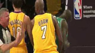 Lamar Odom Strong Defense On Kevin Garnett [upl. by Nelag]