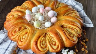 Пасхальный ВЕНОК ☆ Дрожжевой ПИРОГ с курагой [upl. by Susan]