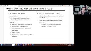 Exam 2 Mini Recording Postterm Labor and Meconiumstained Fluid [upl. by Lanita964]