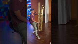 Eppelsheim Contrabass Saxophone first blow basssaxophone saxophone rickalanentertainment [upl. by Sherurd]