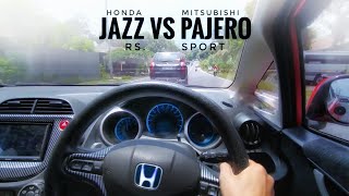 Honda Jazz VS Pajero Sport [upl. by Flemming]