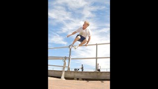 Extreme Footbag Stunt OVER a Railing [upl. by Sehcaep965]