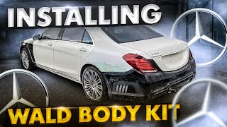 REBUILDING A CRASHED 2017 MERCEDES S550 W222 FROM COPART PART  2 INSTALLING WALD BODYKIT amp PAINT [upl. by Ardin78]