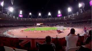 Womens 1500 metres T54 Final  London Paralympics 07092012 from distance wide angle [upl. by Nuhs793]