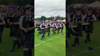 Forres pipeband playing on the march during 2024 inverness highlandgames in Scotland shorts [upl. by Daht]