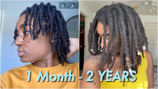 DETAILED 2 Year Visual Loc Journey  Thick Semi Freeform Locs [upl. by Bencion]