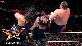 FULL MATCH Lesnar vs Reigns vs Joe vs Strowman  Universal Title Match SummerSlam 2017 [upl. by Saberio238]