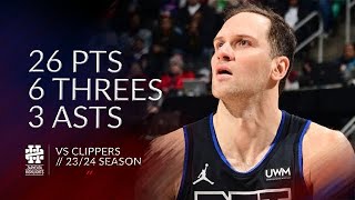 Bojan Bogdanovic 26 pts 6 threes 3 asts vs Clippers 2324 season [upl. by Dielle485]