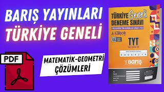 Barış Yayınları Türkiye Geneli Denemesi MatematikGeometri Soru Çözümü PDF [upl. by Garbe]