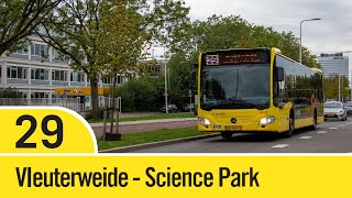 Bustraject  Lijn 29  Vleuterweide  De Uithof PR [upl. by Aleedis]