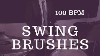 Jazz Drum Brushes Play Along  Medium Swing  100 BPM [upl. by Rosabelle]