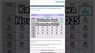 Kalender Jawa November 2025 enkosa [upl. by Cami]