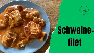 Schweinefilet in Schinkenspeckmantel mit einer Champignonsoße [upl. by Carola]