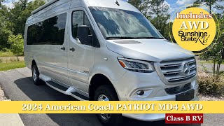 2024 American Coach Patriot AWD MD4 ECOFREEDOM 1080 AH of LITHIUM Class B RV Walkthrough [upl. by Nayra]