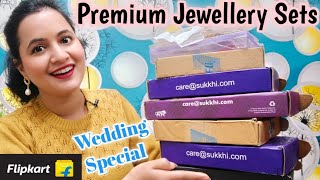 HUGE PREMIUM JEWELLERY Haul Starting Rs 253  Flipkart Jewellery  Online Bridal Jewellery [upl. by Amees742]