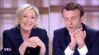 Débat  Macron se moque de Marine Le Pen et de sa poudre de perlimpinpin [upl. by Wenz]