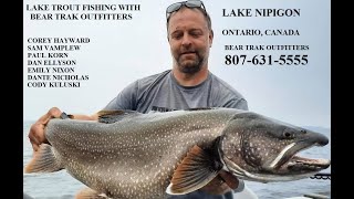 Lake Trout Fishing Lake Nipigon in Ontario Canada with Bear Trak Outfitters using Down Riggers [upl. by Notneuq]