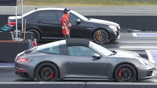 Porsche Targa GTS vs AMG Mercedes  drag racing [upl. by Einnhoj]