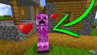 Taming a Friendly Creeper in Minecraft Pocket Edition Elemental Mobs Addon [upl. by Dart]