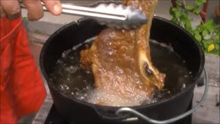 Chef Bourques Deep Fried Tomahawk Steak WannaBe [upl. by Decamp]