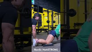 How to do a Nordic Hamstring Curl Start slow core straight use the arms at the bottom to help [upl. by Plate]