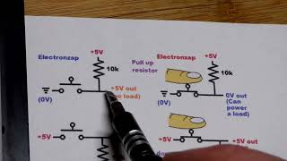 Pull up or down resistor circuit fragment schematic diagram by electronzap [upl. by Etram]